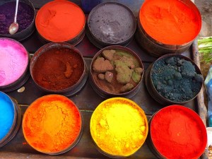 Colourful powder paint